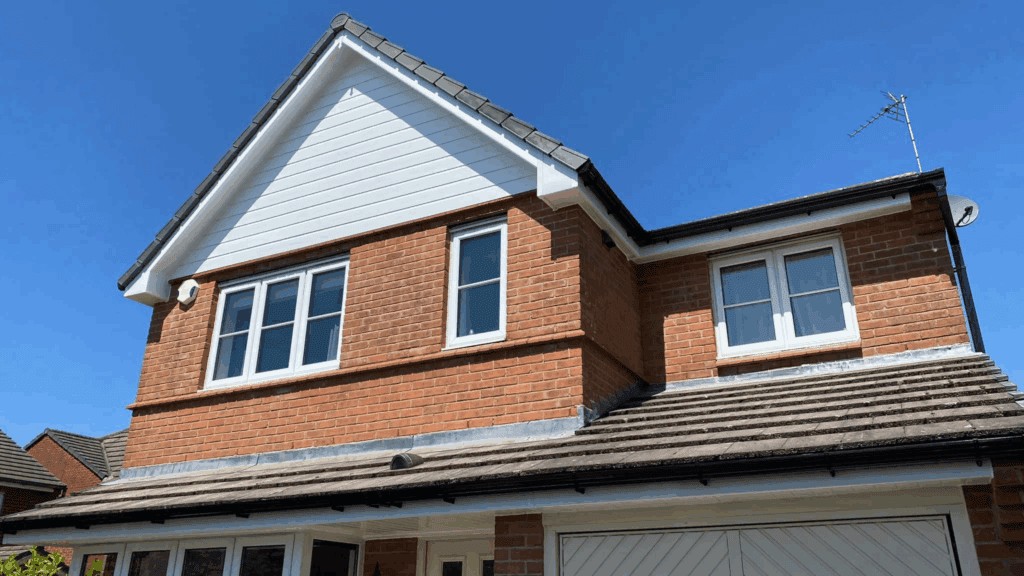 White uPVC fascia boards and soffit panels