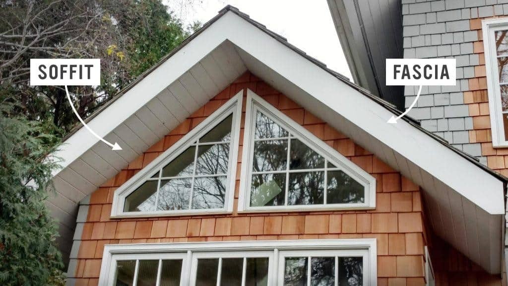 Completed fascia and soffit installation
