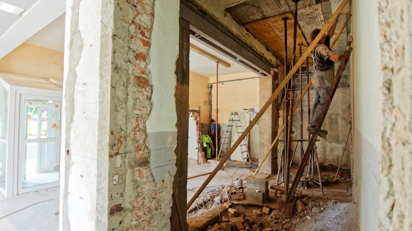Interior renovation work in progress