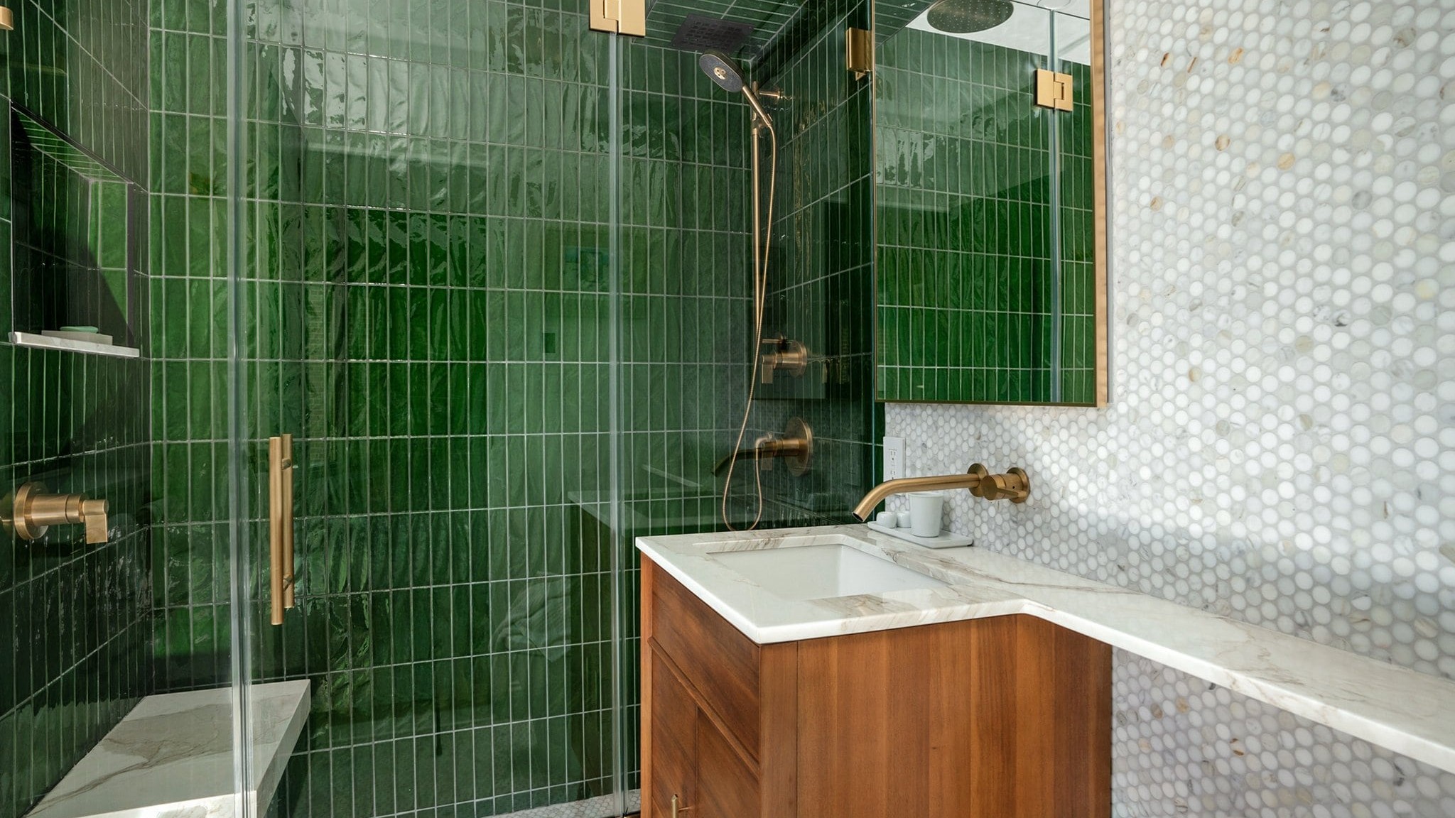 Completed modern bathroom renovation